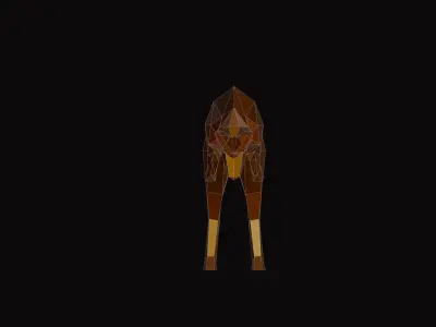 Polygonal Jumping Fox Low-poly 3D model