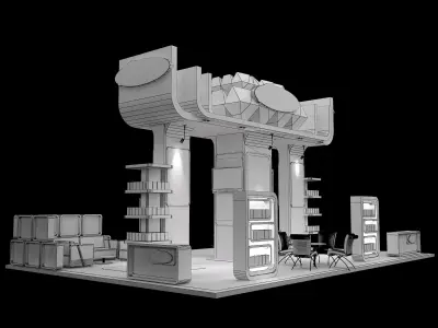 Booth Exhibition Stand a489b 3D model