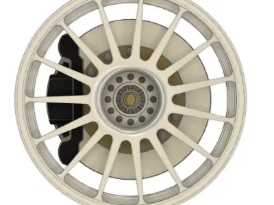3d printable Audi DTM 2009 wheel with brake discs 3D print model