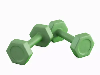 Small Rubber Dumbbell 05 3D model