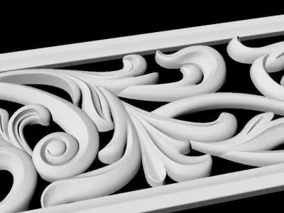 Central decor ornament for furniture 3D model 549