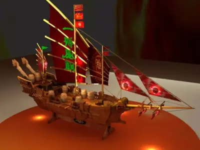 Chinese dragon ship 3D model