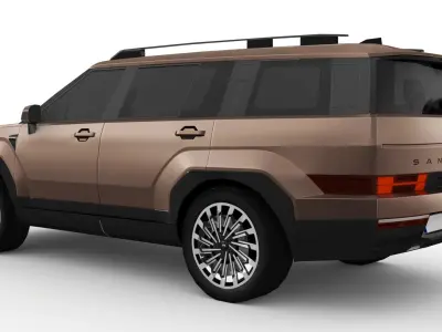 Hyundai Santa Fe 2024 Low-poly 3D model