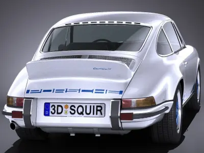 LowPoly Porsche 911 Carrera RS 1973 Low-poly 3D model