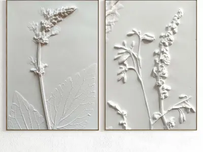 Plaster Two Photo Frame 246 Low-poly 3D model