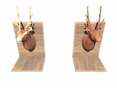 Wooden Sambar Deer Animal Low-poly 3D model
