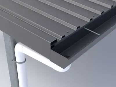 Flat Metal Carport 3D model