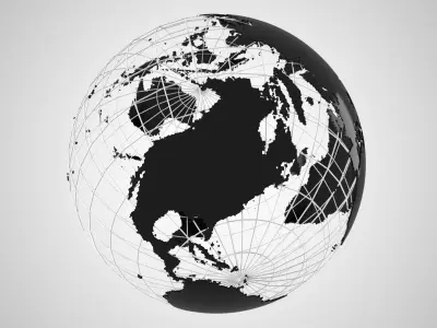 Globe News Skeleton Black 3D model