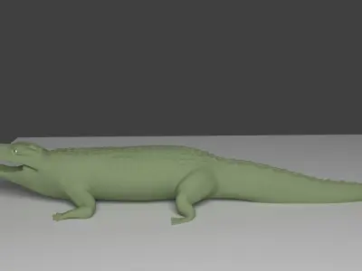 Crocodile simple lowpoly 3D model