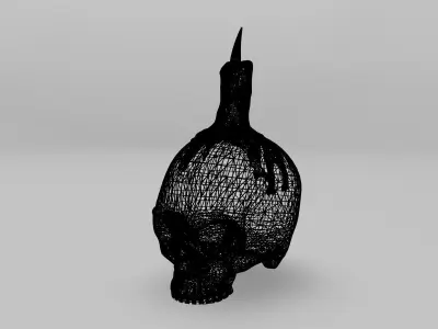 Candle Skull Low-poly 3D model