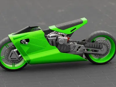 ELECTRIC MOTORCYCLE V400 rigged 3D model