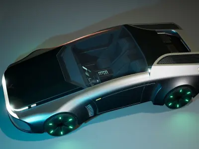 Sci-Fi Car 1 Low-poly 3D model