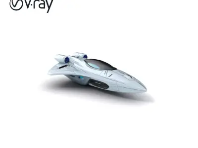 Interstellar Spaceship Speed Aerodynamic Model Pack Low-poly 3D model