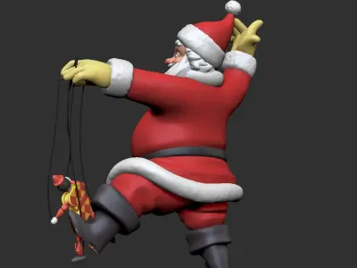 Santa Claus with Puppet  3D print model