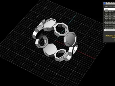 Wedding Bee Honeycomb ring 256 3D print model