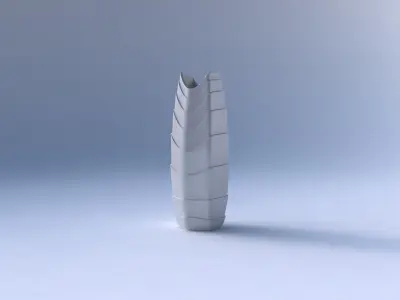 Vase double arc hexagon with horizontal layers 3D print model