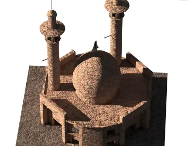 a historic mosque Low-poly 3D model