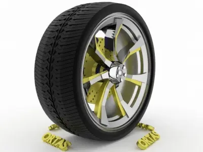 ORTAS CAR WHEEL RIM 107-108 GAME READY WHEEL 3D Model Pack