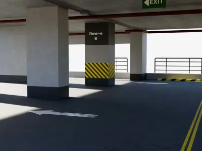Parking garage  Low-poly 3D model