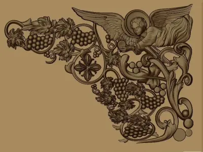 church cover altar angel relief 3D model