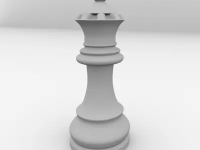 Queen wooden chess piece 3D model