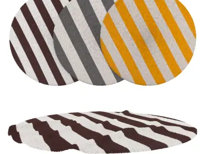 Round Rug Set 262 3D model