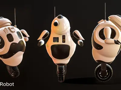 Robot Character Sci-Fi  Low-poly 3D model