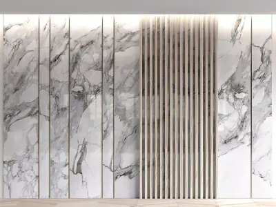 Marble panels with planks 3D model