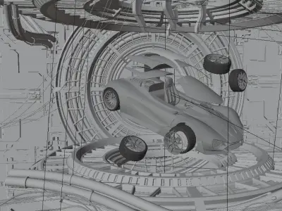 Car Factory Core Low-poly 3D model