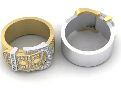 ring Buckle with diamonds  3D print model