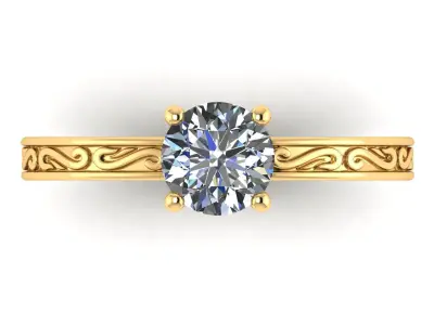 AG 600 FLAYER FIT SOLITAIRE RING 3D print model