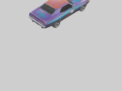 uscle Car with Custom Paint model Low-poly 3D model