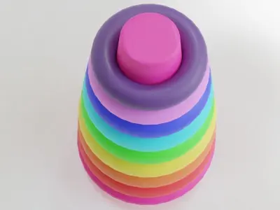 Colored Pyramid Toy For Children Low-poly 3D model