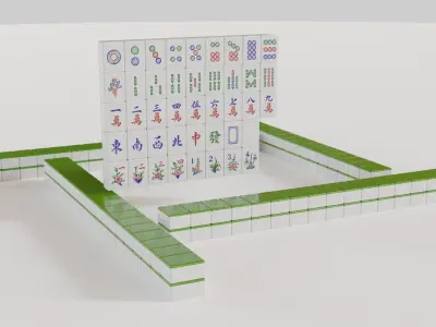 Mahjong Low-poly 3D model