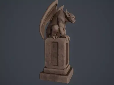 Gargoyle Statue Low-poly 3D model