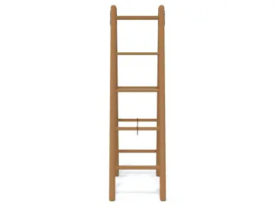 Low Poly Cartoon Wooden Ladder  Low-poly 3D model