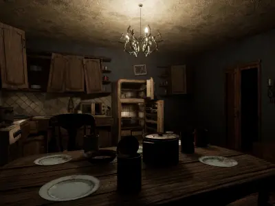 Abandoned Kitchen Low-poly 3D model