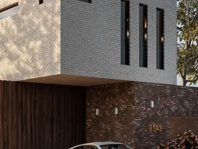 Exterior 3D Model with facade view Low-poly 3D model