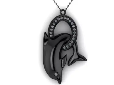 Dolphin pendant 3D print model