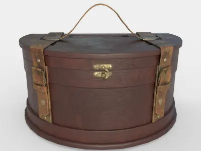 Antique Wooden Box 3D model