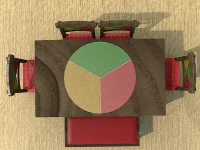 Rustic Dining Table Alegro 3D model