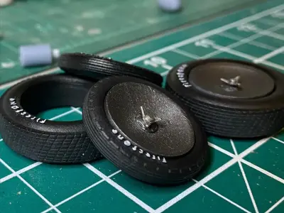 Hot Rod Dirt Racing Wheels Tires Combo 3D print model