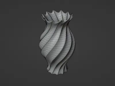 Vase porcelain black 4 3D model