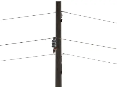 Electricity Pole 23 Low-poly 3D model