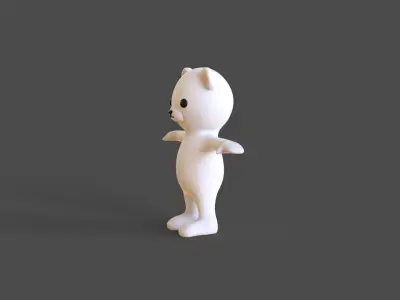 Low-Poly  White Bear Low-poly 3D model
