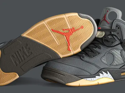 Off White Nike Jordan 5 3D model
