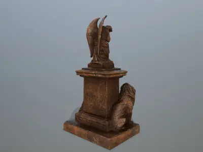 statue 4 of angel Low-poly 3D model