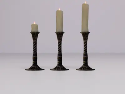 Candle collection 3D model