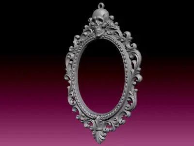 Gothic Skull Frame 3D print model
