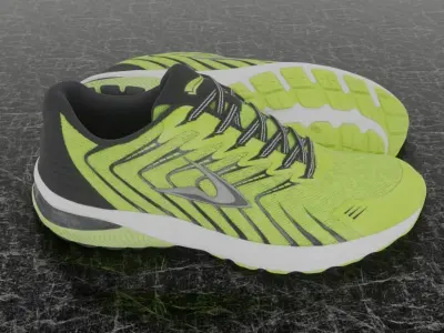 LD 3D SHOES - YELLOW Low-poly 3D model